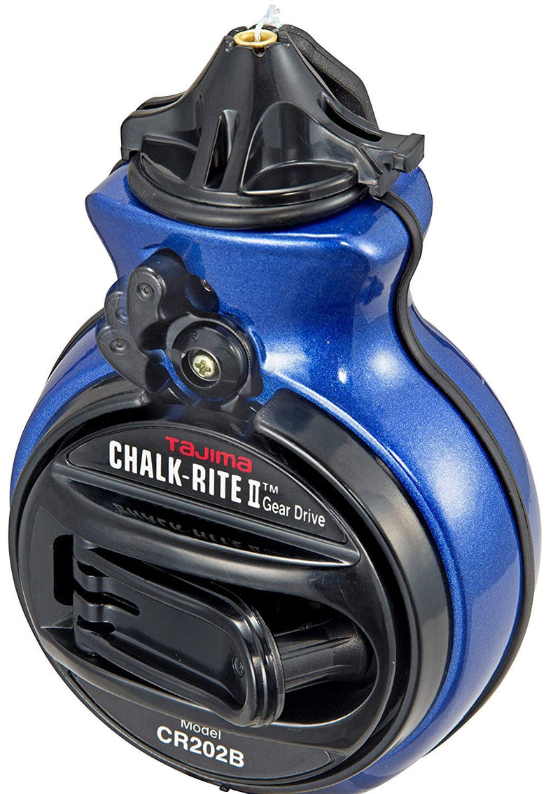 TAJIMA Chalk Box - Chalk-Rite II Snap-Line with Ultra Thin 0.5mm Chalk Line & Five Gear Quick Retrieval - CR202B-P