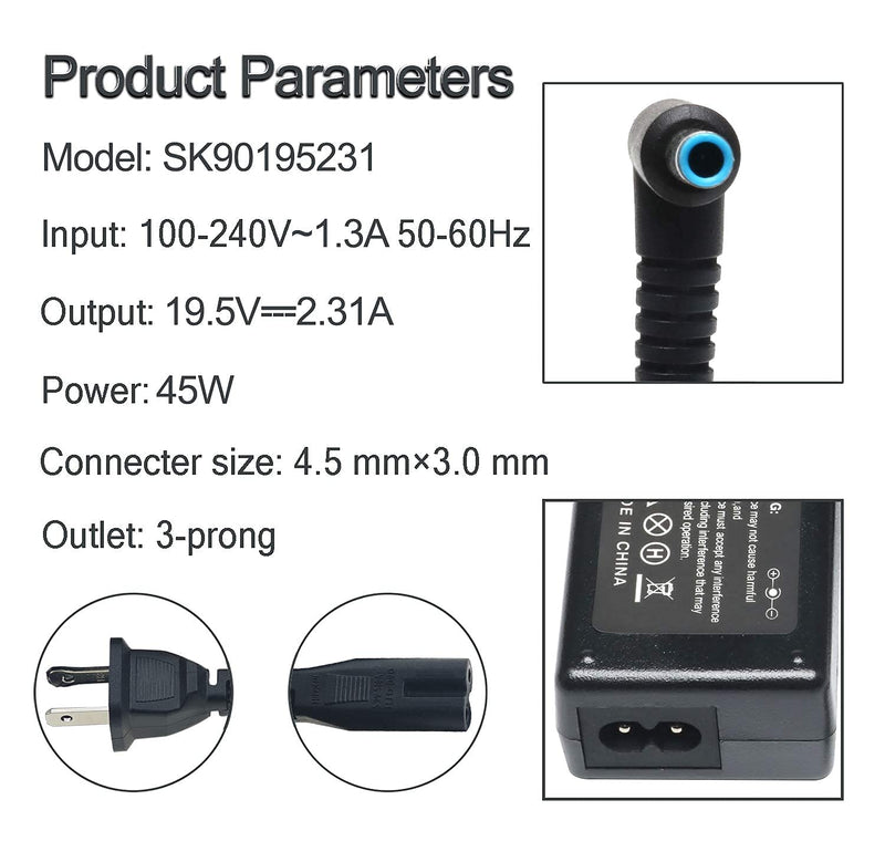 740015-003 741727-001 A045R07DH HSTNN-DA35 HSTNN-LA35 HSTNN-CA40 HSTNN-DA40 HSTNN-LA40 ADP-45WD B New Laptop AC Adapter Charger for Hp Pavilion 11 13 15; HP elitebook Folio 1040 g1;HP Stream 13 11 14