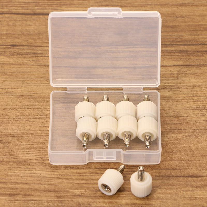 ONLYKXY #6-32 Computer Case Fastener Screws White PC Computer Case Screw Hand Tighten Thumb Screws (10pcs)