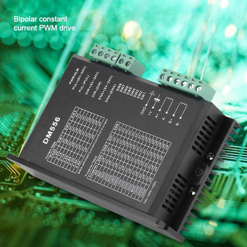 Nema 23 Steep Motor Driver, 24V-50V DC DM556 2 Phase Stepper Motor Driver 42/57 Stepper Motor Driver for Automatic Packaging Machines and Engraving Machines