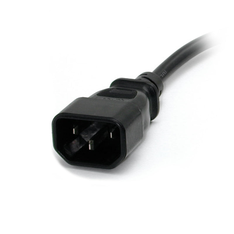 StarTech.com 1ft Standard Computer Power Adapter Cord (IEC 60320 C14 Male to NEMA 5-15R Female) - 10A - Black - Wall Power to PDU, Monitor & Computer AC Power Cable (PAC100) 1 Pack