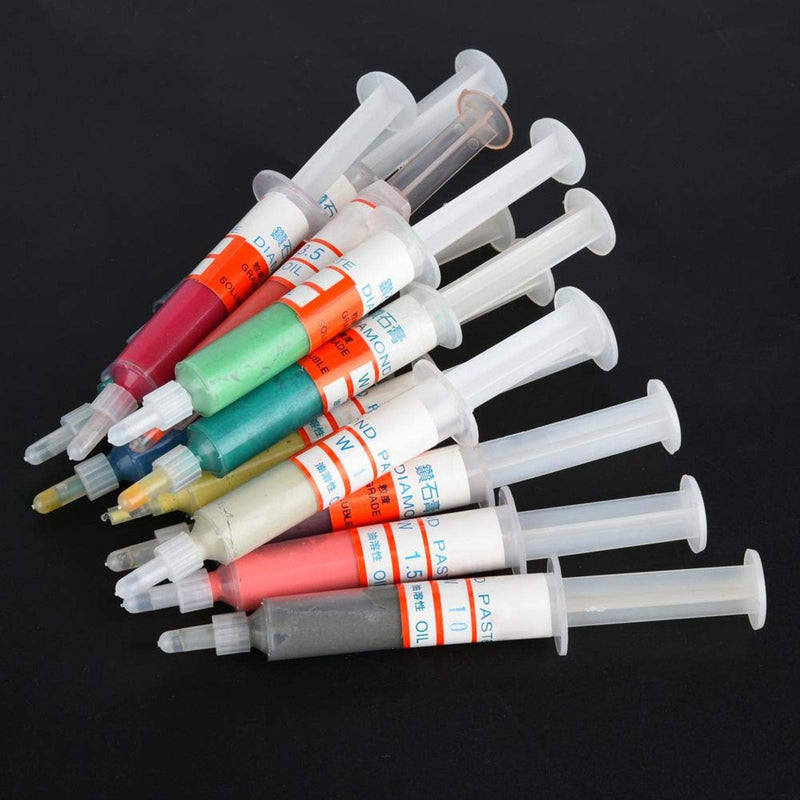 Fafeicy 12Pcs Polishing Compound Paste, Diamond Lapping Paste, for Final Polishing Jewelry and Metal, with Storage Box, Polishing Agent
