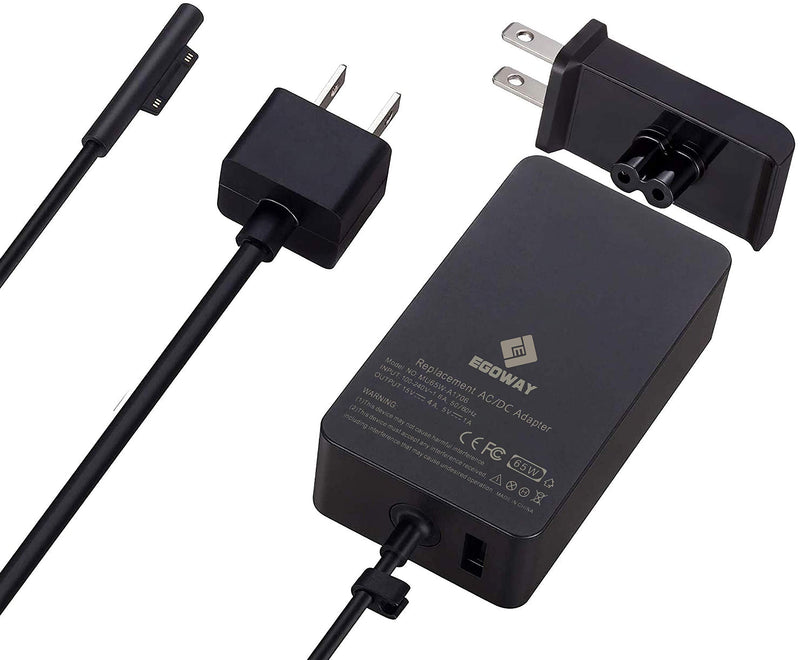 Surface Pro Charger, E EGOWAY 65W 15V 4A AC Power Supply Adapter Compatible with Surface Pro X 7 6 5 4 3 Surface Laptop 3 2 1 Surface Book Surface Go with Wall Plug and 6ft Power Cord