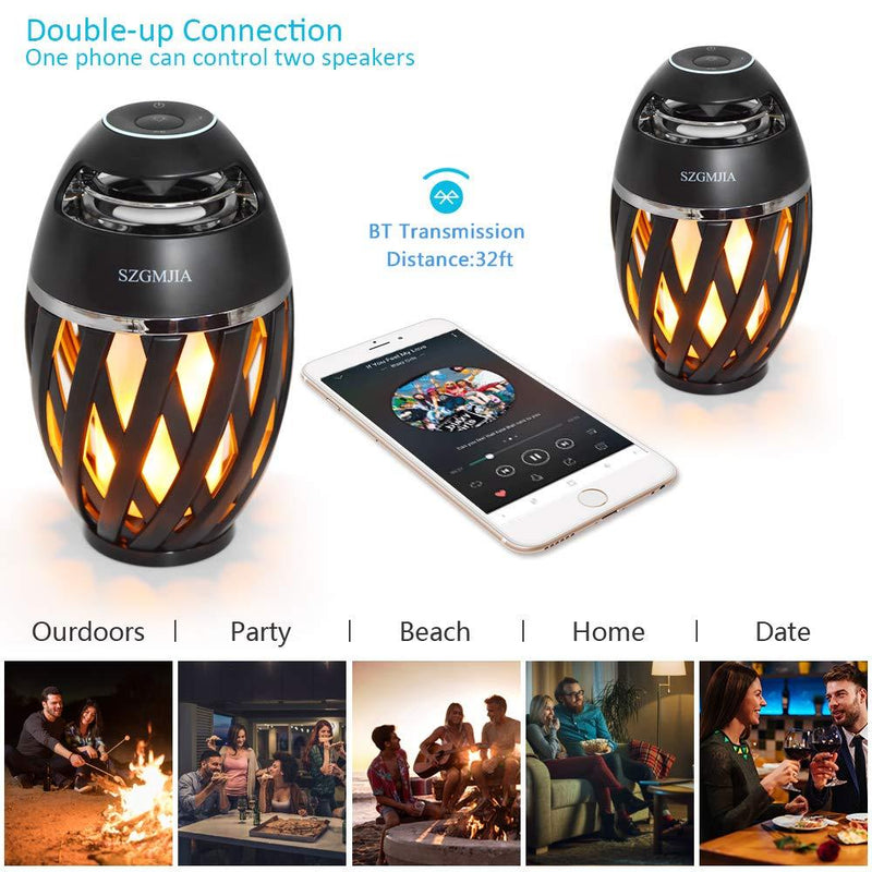 Waterproof Bluetooth Speaker, Portable Wireless Speaker Bluetooth 4.2 Bass Stereo Outdoor Speakers with Lights for Party Travel Home 1 pack