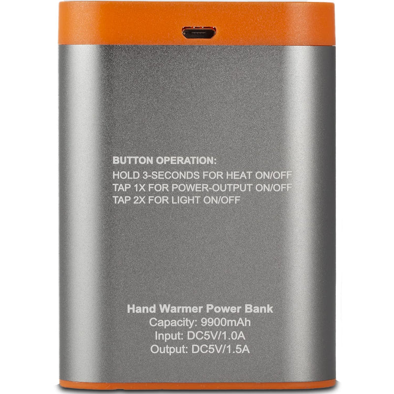 Electric Hand Warmer Phone Charger - HotPocket Lithium Ion Battery Pack, 115 Degree Heat for up to 8 Hours, Charge iPhone or Android Phones, Flashlight, Rechargeable 9900 mAh Portable Power