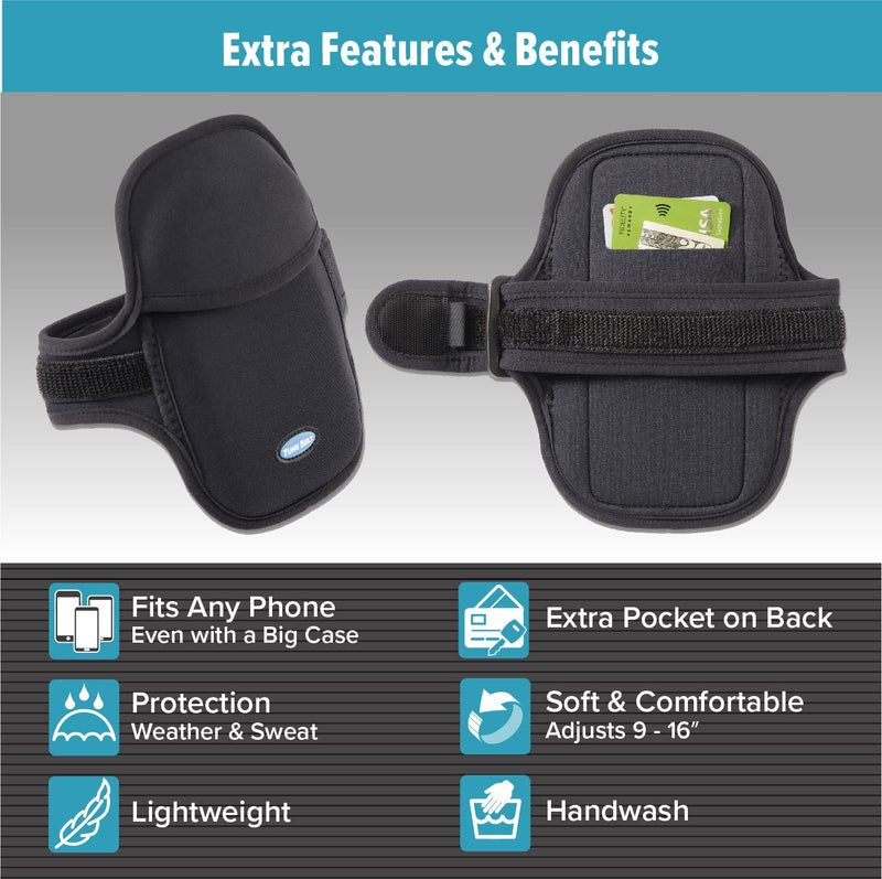 Tune Belt AB93 Cell Phone Armband Case Water Resistant Running Holder for iPhone Pro Max Plus (14/13/12/11/X/XS/XR/8) Galaxy S Ultra Plus Edge Note (21/20/10/9) Adjustable Strap & Key Pocket