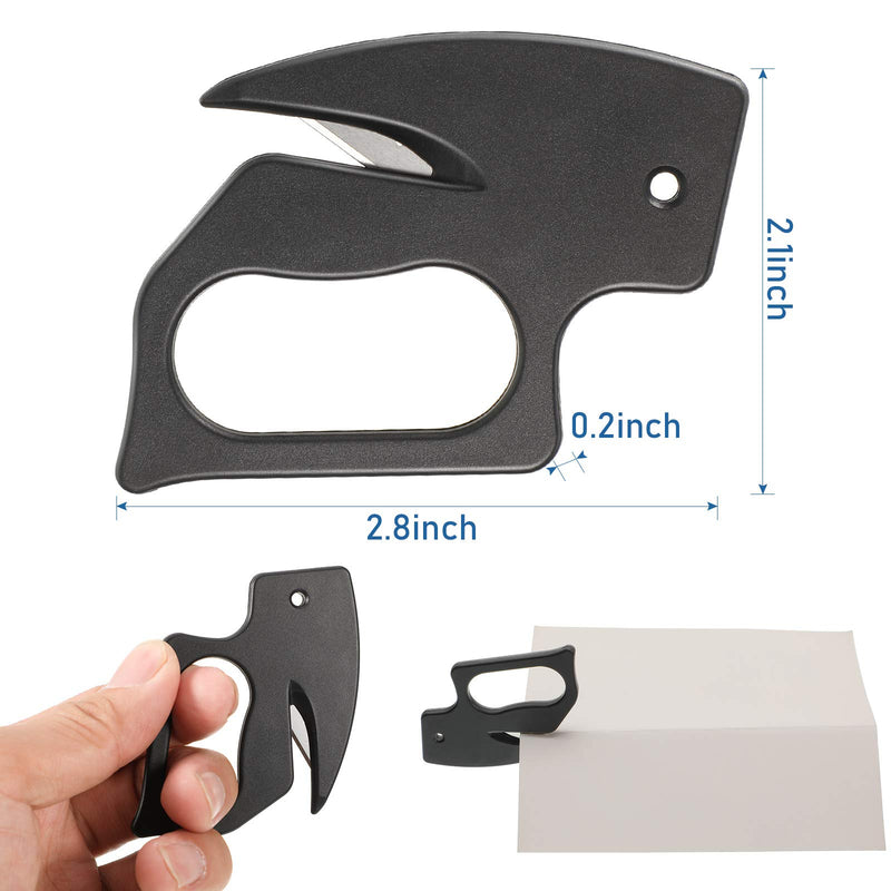 6 Pieces Letter Opener Envelope Slitter Plastic Envelope Knife Stationery Envelope Cutter for Office and Home, Envelope Paper Mail, Black