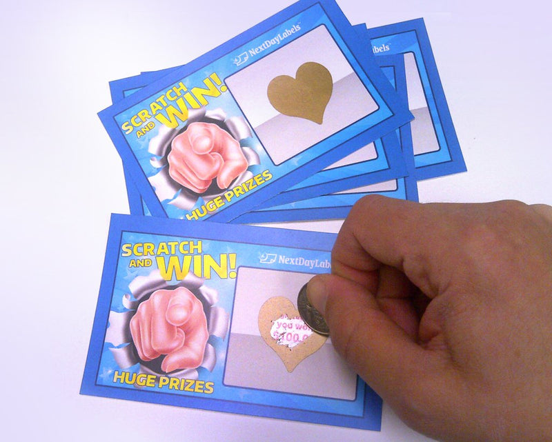 Scratch Off Labels Stickers, Designed to Create Your own Scratch-Off Cards, Raffles, Promotions, Wedding, Fun, Games etc. (1-1/4 Heart - Gold, 100) 1-1/4 Heart - Gold