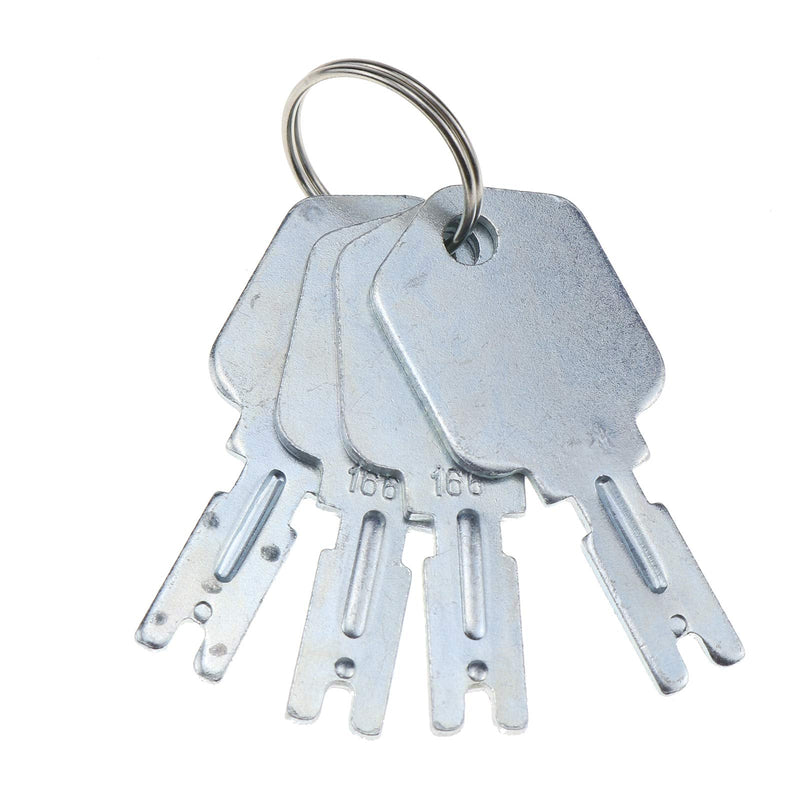 DVPARTS 4PCS Forklift Equipment Ignition Keys with Key Chain 166 1430 186304 51335040 A214062 for Clark Yale Hyster Komatsu Gehl Crown