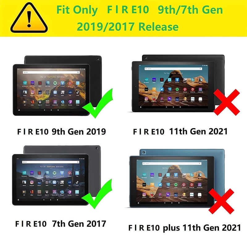 Boskin for F l R E10 case 2019 2017 Release 9th 7th Generation,Kickstand Heavy Duty Cover (Red 19/17) Red 19/17