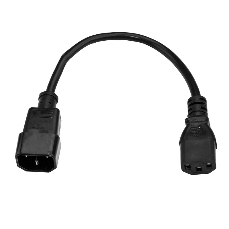 StarTech.com 3 ft 14AWG Computer Power Cord Extension - C14 to C13 PDU Style Computer Power Extension Cable 14 AWG (PXT100143) 3 ft/1 m