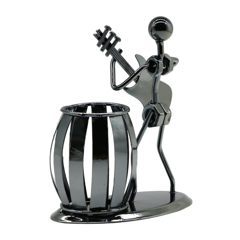 Guitar Pen Holder Creative Desktop Accessories Multipurpose Metal Desk Pencil Holder For Gifts, Kids, Students, and Office Stationary