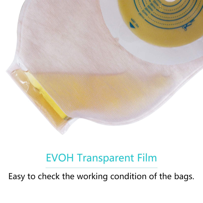 Carbou Ostomy Bags,20PCS Colostomy Supplies,One Piece Drainable Ostomy Pouch for Ileostomy Stoma Care, Cut-to-Fit (One Piece Closure) 23 Piece Set