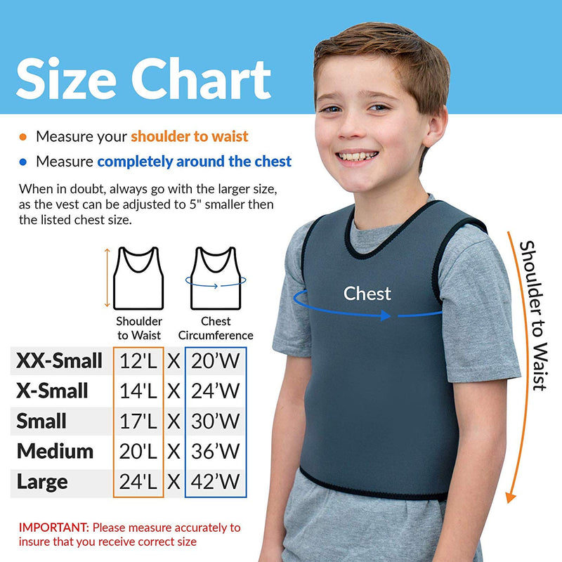 Special Supplies Sensory Compression Vest Deep Pressure Comfort for Autism, Hyperactivity, Mood Processing Disorders, Breathable, Form-Fitting, Kids and Adults (Gray, X-Small 14x24 inches) Gray X-Small (Pack of 1)
