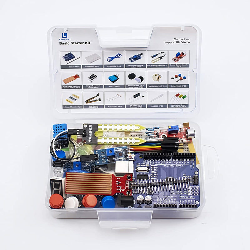 LAFVIN Basic Starter Kit with R3 CH340,Breadboard + Retail Box Compatible with Arduino IDE