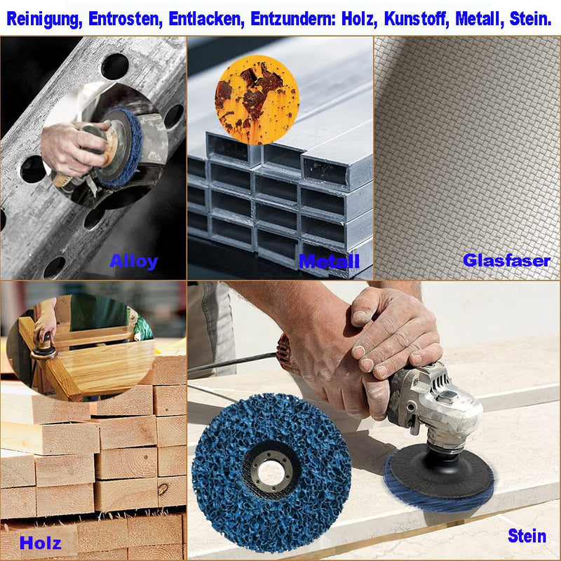 Cleaning disc set, CSD grinding disc, Ø 115 mm, 5 pieces - MIX, cleaning disc, coarse cleaning disc, for rust removal, weld seams, remove paint, rust and oxidation