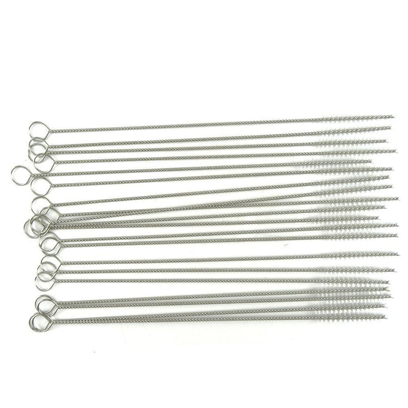 Honbay Straw Cleaner Brushes, nylon bristles stainless steel handle, Nylon Skinny Pipe Tube Cleaner - 20 Piece Value Pack - 6 mm bristles x 7" 175mm long
