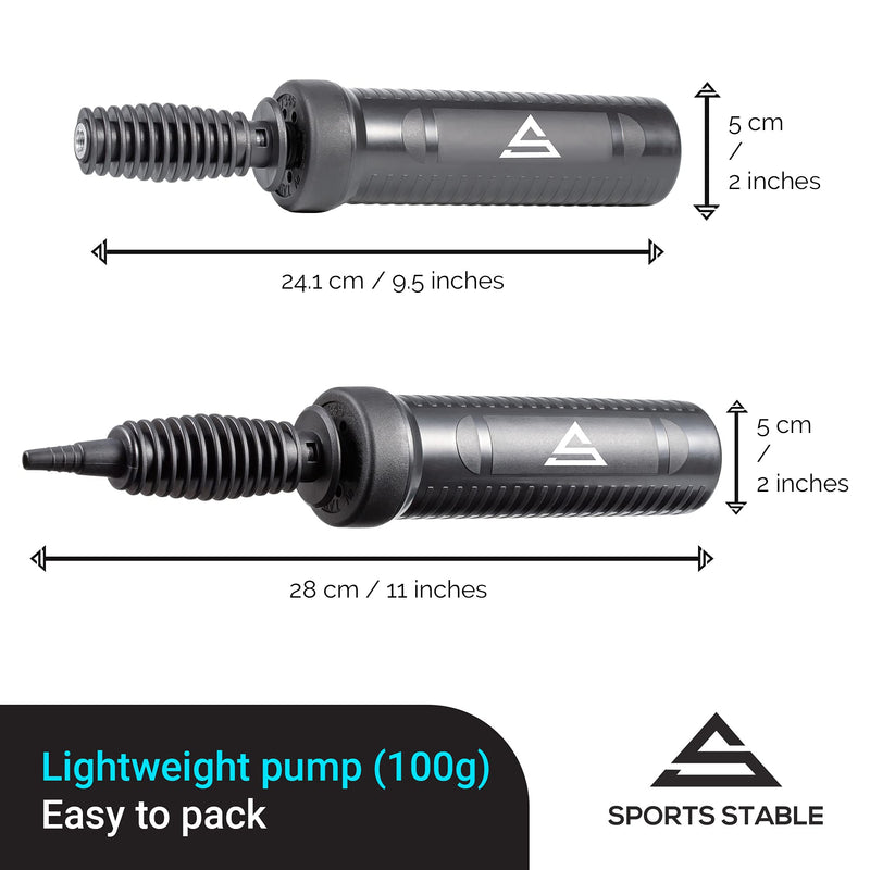 Sports Stable Exercise Ball Pump, Dual Inflation Manual Air Pump for Your Yoga and Pilates Ball, Pool Inflatables, and Party Balloons