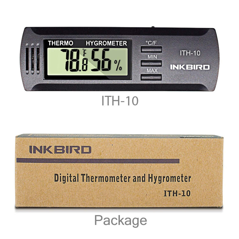 Inkbird ITH-10 Digital Thermometer and Hygrometer Temperature Humidity Monitor Humidor Guitar Ukulele Mason Jar.