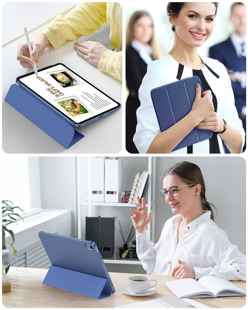 Soke Case for iPad 10th Generation(10.9-inch,2022) - [Smart Cover Auto Wake/Sleep + Slim Trifold Stand], Premium Protective Hard PC Back Cover for New Apple iPad 10.9 Inch - Navy Blue
