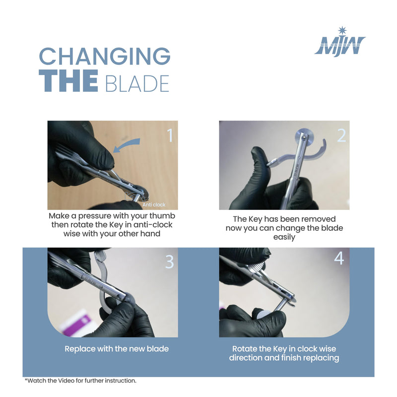 MJW Finger Ring Cutter with 2 Replacement Blades - Stainless Steel Emergency Jewelry Cutting Tool, Ideal First Aid Instrument, EMT Ring Remover Tool with Finger Protection