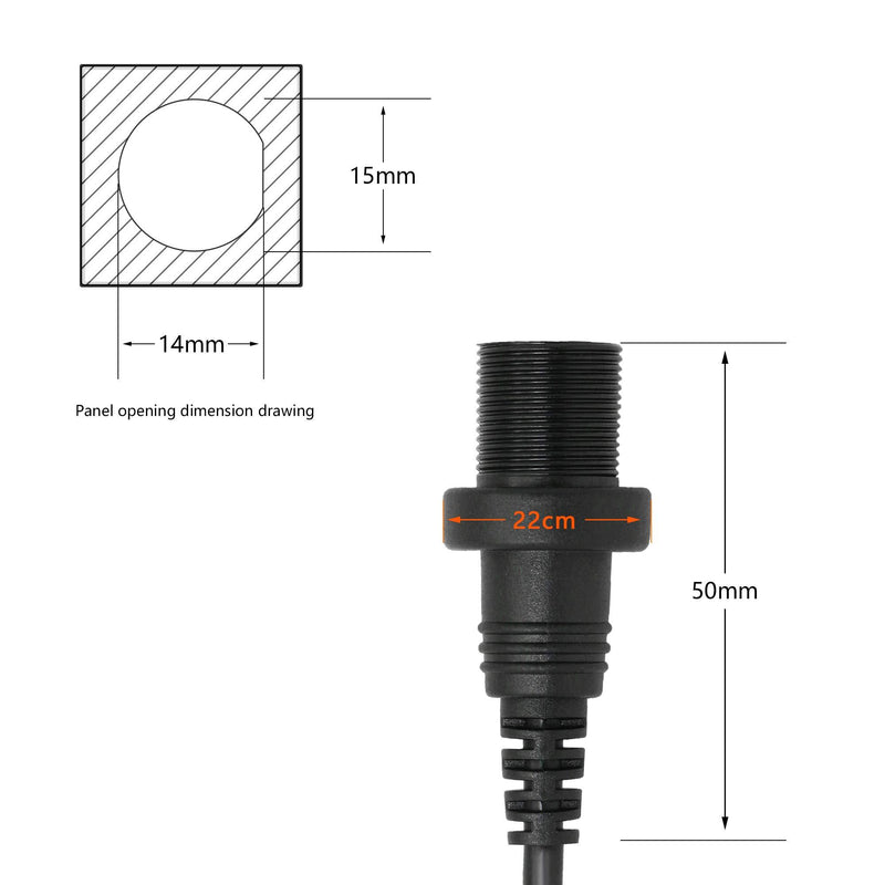 CERRXIAN USB Type C 2.0 Car Mount Dash Flush Waterproof Extension Cable for Car, Boat, Motorcycle, Truck Dashboard (USB-C) (1m) 1m