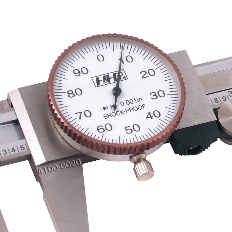 Pro Series by HHIP 4100-0020 Pro-Quality Dial Caliper, 6" 0-6" Range White Face, Pro Series