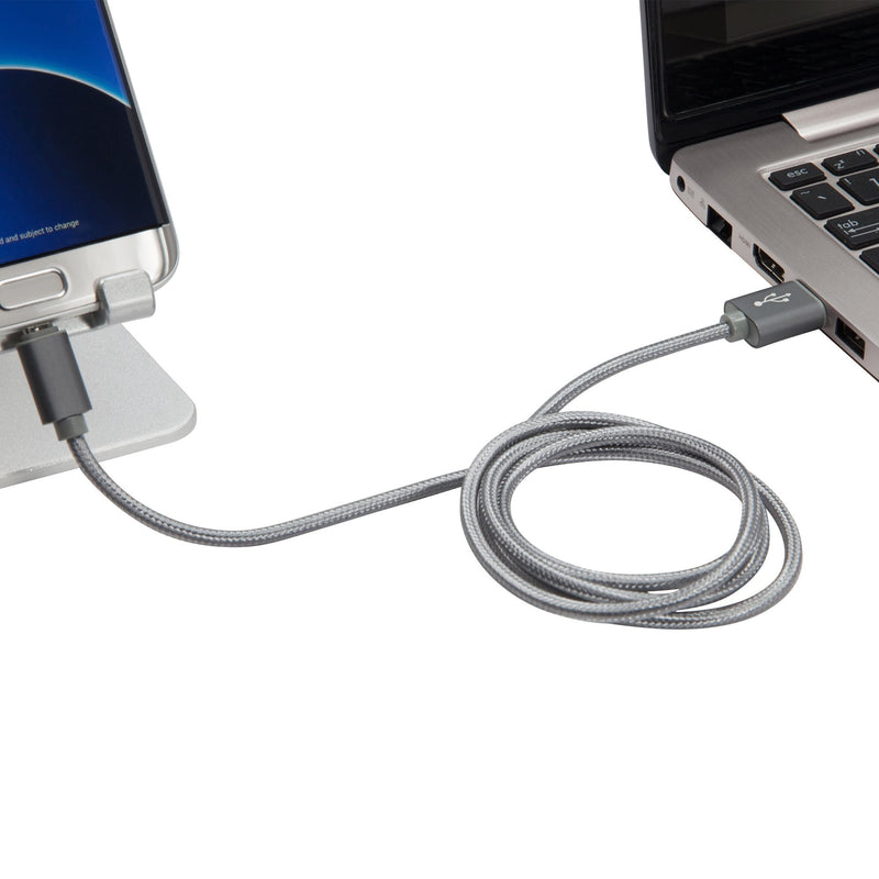 Cable for Freestyle Libre Reader (Cable by BoxWave) - Micro USB DuraCable, Braided Micro USB Charging Cable for Freestyle Libre Reader - Space Grey