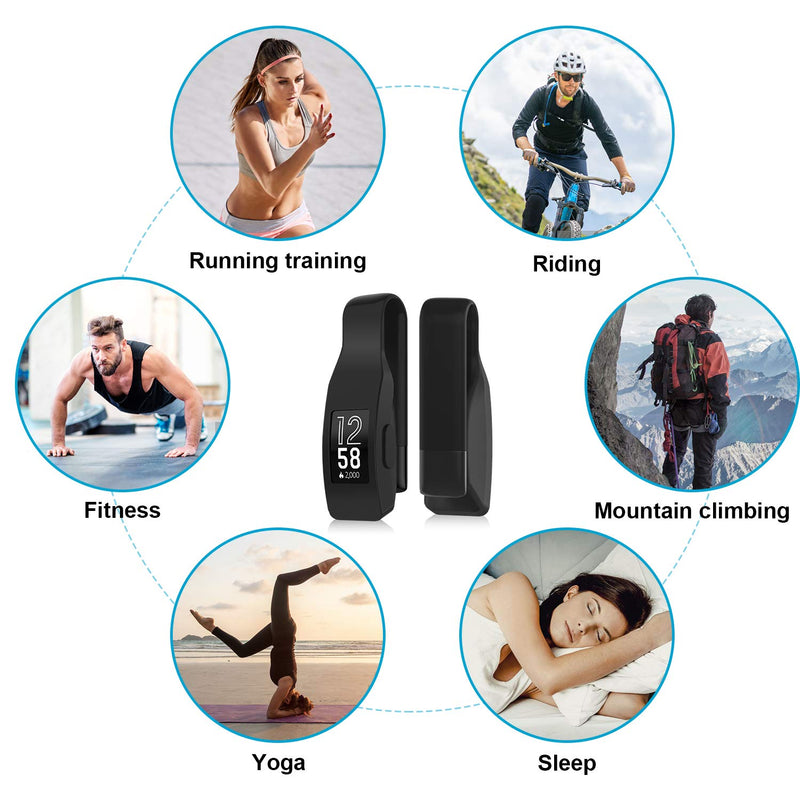 EEweca 3-Pack Clip for Fitbit Inspire or Inspire HR Holder Accessory, Black + Sangria + Lilac (not for Inspire 2)
