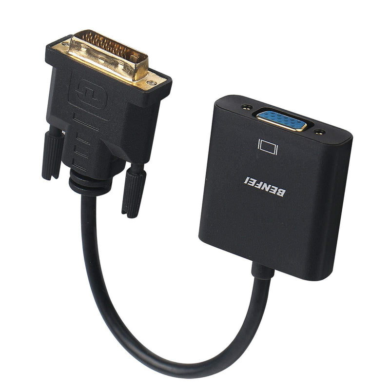 Active DVI-D to VGA Adapter, Benfei DVI-D 24+1 to VGA Male to Female Adapter 1 Black