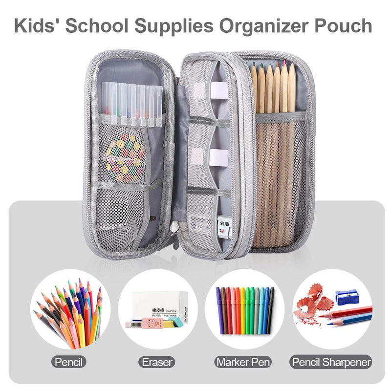 DDgro Electronics Travel Organizer, Waterproof Tech Accessories Pouch Bag for Keeping Certificates/Charger/Power Bank/Cables/Mouse/Earphone/studentsâ€™ stationeries Organized (Small, Light Gray) Small Light Grey