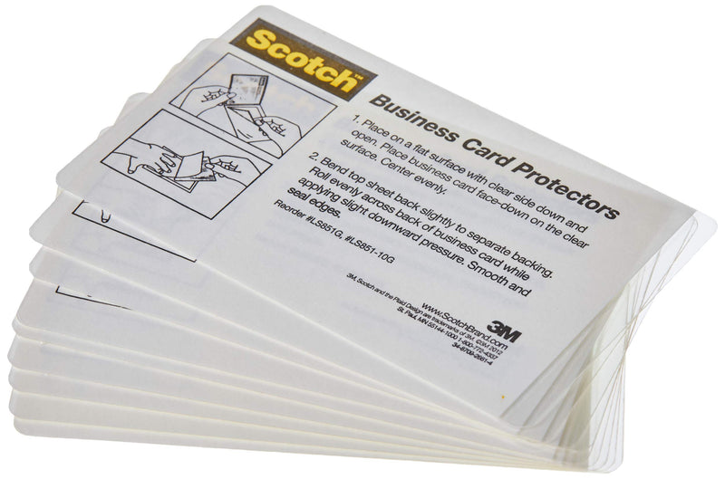 Scotch Self-Sealing Laminating Pouches, Business Card Size, 2 Inches x 3.5 Inches, 10 Pouches (LS851-10G)