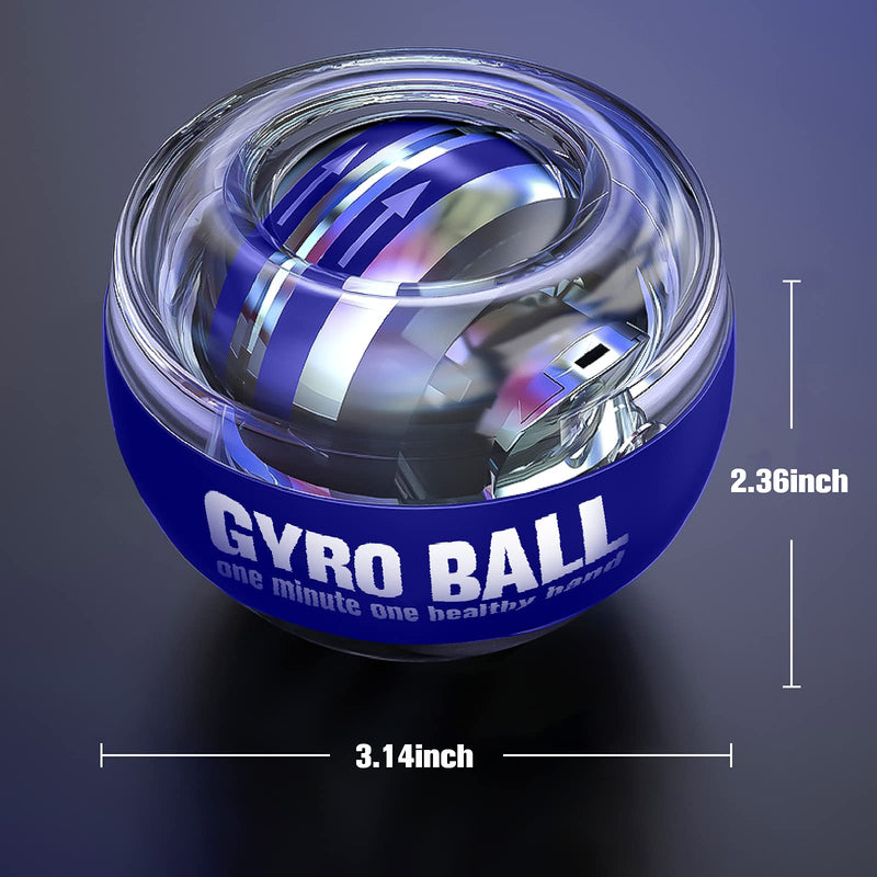 JIN BD Wrist Trainer Ball Auto-Start Wrist Strengthener Gyroscopic Forearm Exerciser Gyro Ball for Strengthen Arms, Fingers, Wrist Bones and Muscles BLUE