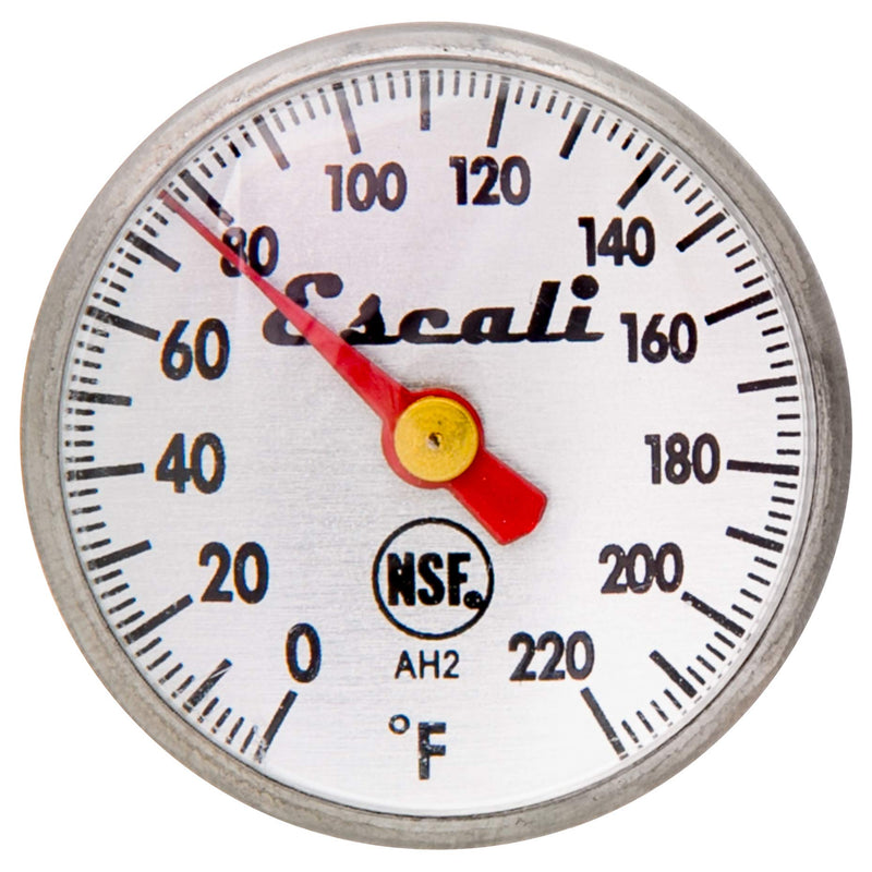 Escali AH2 NSF Certified Commercial Instant Read Small Dial Thermometer, Protective Sheath, Silver