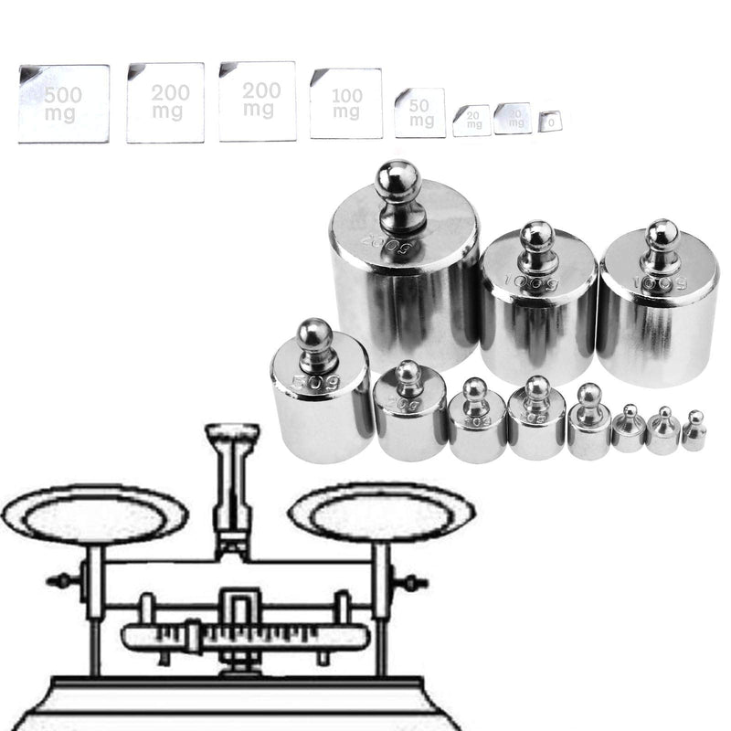 YINETTECH 19 PCS. Calibration Gram Scales Weights Kit with 1 Tweezers 10mg to 200g Digital Scale Jewelry Science Laboratory