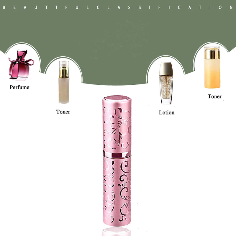 ZKSM 10ML Refillable Perfume Empty Spray Bottle Portable Mini Scent Aftershave Atomizer Bottle with Funnel Filler for Travel Purse(Pink) Pink
