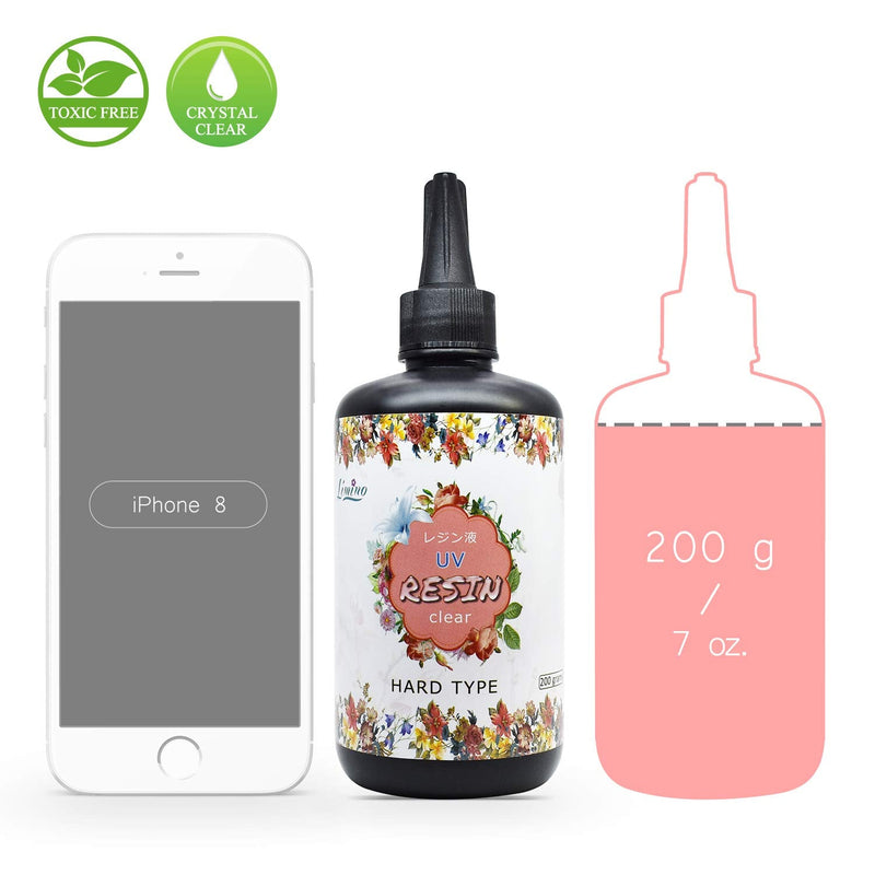 UV Resin - 200g Crystal Clear Ultraviolet Curing Epoxy Resin for DIY Jewelry Making, Craft Decoration - Hard Transparent Glue Solar Cure Sunlight Activated Resin for Casting & Coating 200 grams ($0.11 / g)