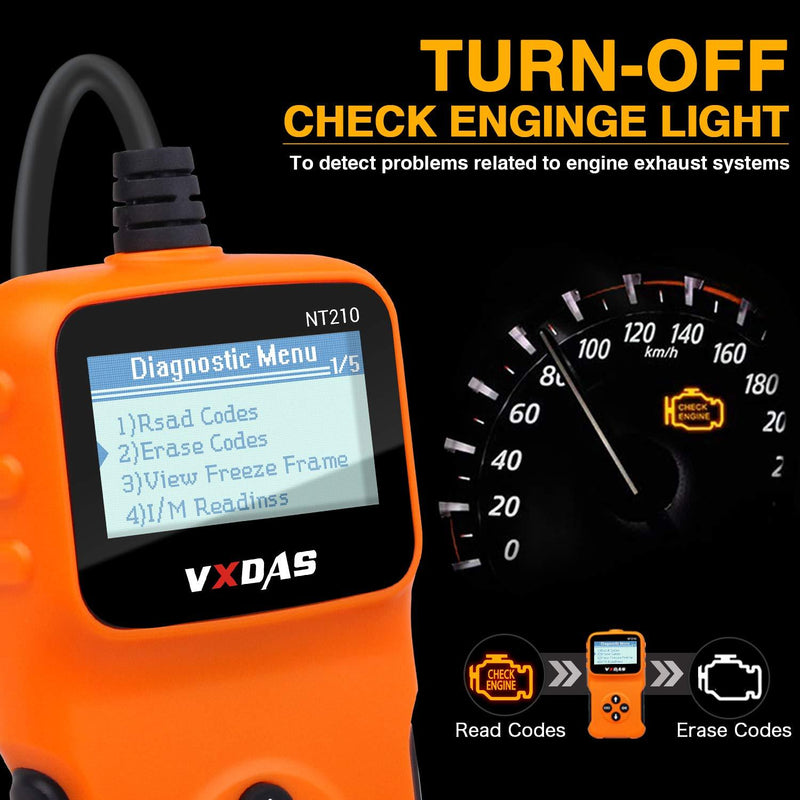 VXDAS OBD2 Scanner Car Diagnostic Scan Tool Check Engine Light Universal OBDII Code Reader, Smog Check of All CAN Fault Car After 1996