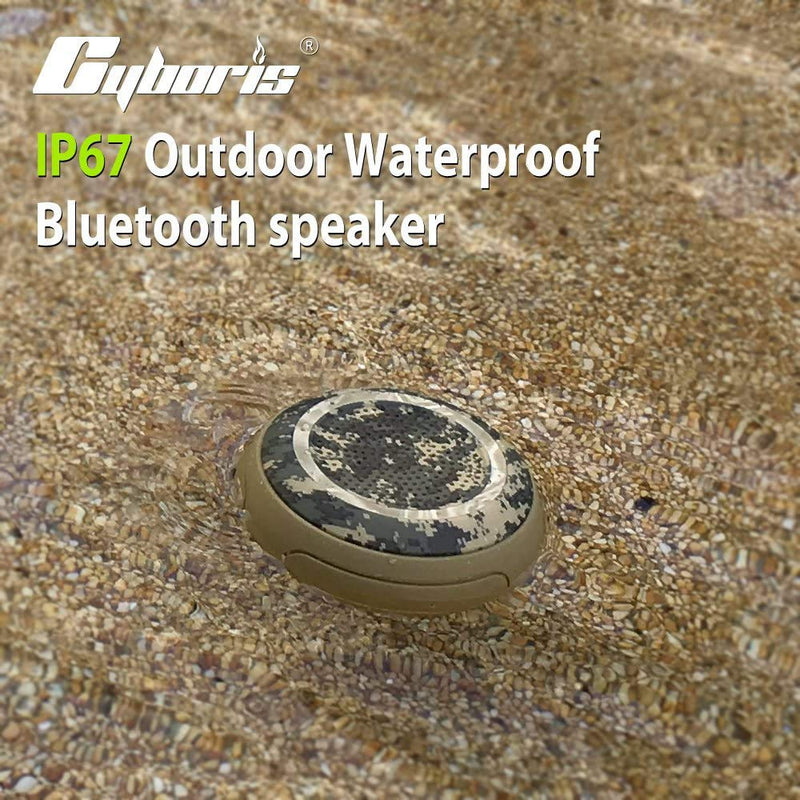 CYBORIS IPX7 Waterproof Outdoor Bluetooth Speaker Swimming Pool Floating Portable Mini Speakers Wireless 5W with Microphone & TWS for Beach, Bathroom, Home, Shower (Camouflage Blue) Camouflage Blue