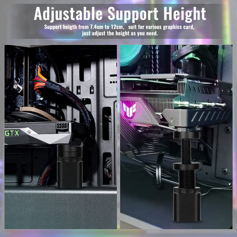 GPU Support Bracket, 2" Small GPU Support PC Graphics Card Support GPU Stand Anti GPU Sag Bracket Video Card Anti Sag GPU Holder Mini GPU Mount for Prevent Universal Graphics Card - Adjustable Height S