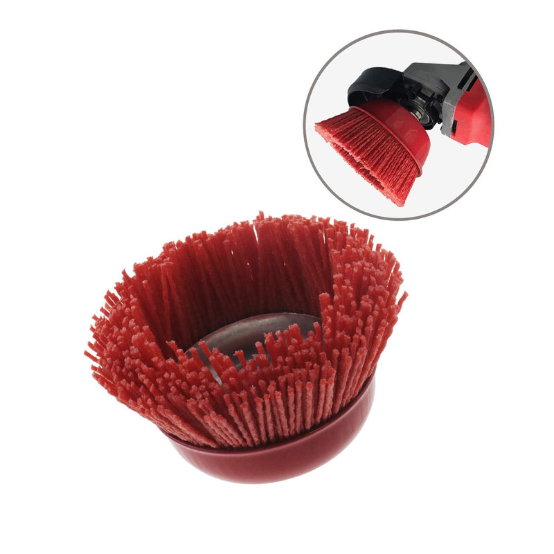 Be In Your Mind Nylon Cup Brush Pack of 2 75 mm Nylon Filament Abrasive Wire Cup Brush Steel Internal Thread M14x2 for Removing Rust Metal Polishing Cleaning