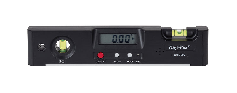 Digi-Pas DWL200 Electronic Torpedo Level, Protractor, Angle Gauge, Angle Finder, Bevel Gauge, Magnet, 0.1°, 7 inch