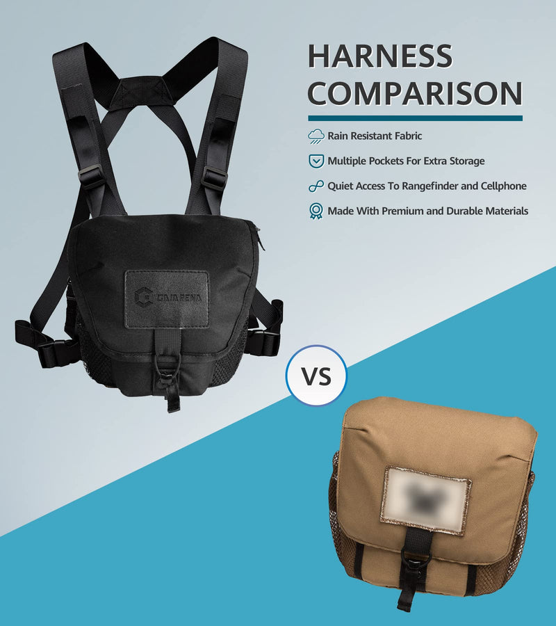Waterproof Binocular Harness Chest Pack, Bino Harness with Range Finder Phone Pocket, Durable Lightweight Bag Rain Gear for Outdoor Hiking Hunting Fishing, Gaiarena