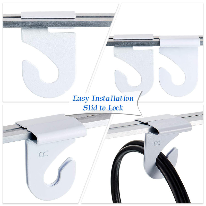 Aluminum Ceiling Hooks for Drop-Ceiling T-Bars Right and Left White Ceiling Hanger T-Bar Track Clip Suspended Ceiling Hooks Grid Clips for Hanging Plants Office Signs Decorations (20) 20