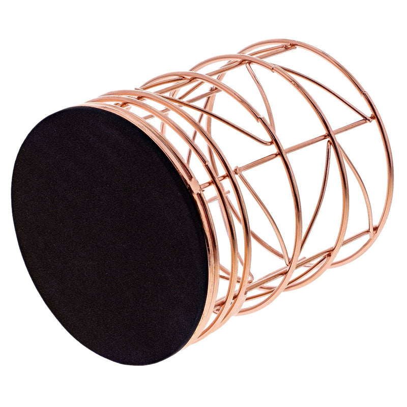 Juvale 2-Pack Rose Gold Metal Wire Makeup Brush Pencil Holders, 3.5 x 3.5 x 4 Inches