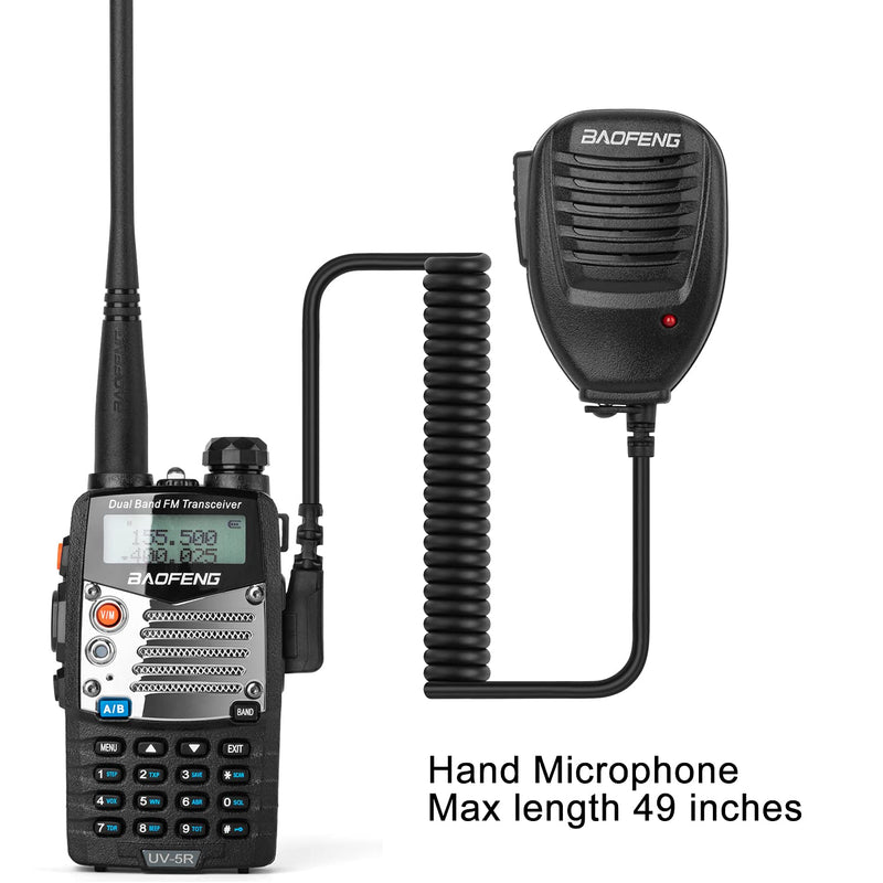 BaoFeng UV-5R 8W Ham Radio Walkie Talkie Dual Band 2-Way Radio with an Extra 3800mAh Battery Handheld Walkie Talkies with Baofeng Hand Mic and Programming Cable 1 Pack