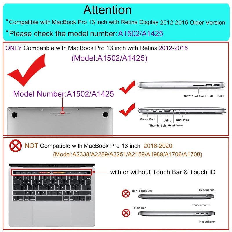 MOSISO Case Compatible with Compatible with MacBook Pro Retina 13 inch A1502 A1425, Plastic Hard Shell Case & Neoprene Sleeve Bag with Small Case & Keyboard Cover & Screen Protector, Rose Quartz