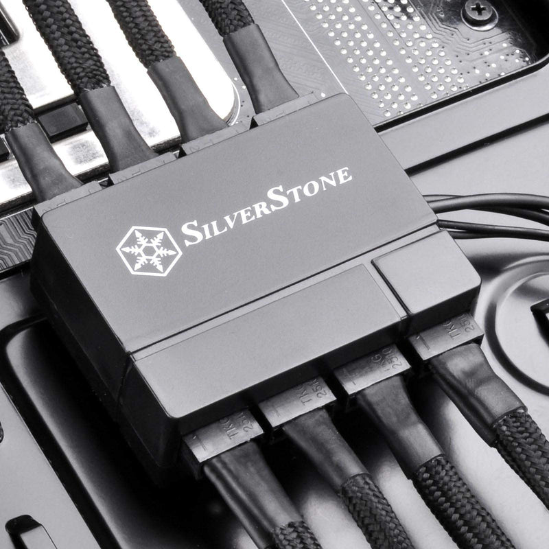 SilverStone Technology Silverstone 8-Port PWM Fan Hub/Splitter for 4-Pin & 3-Pin Fans in Black SST-CPF04-USA (Newest Version)