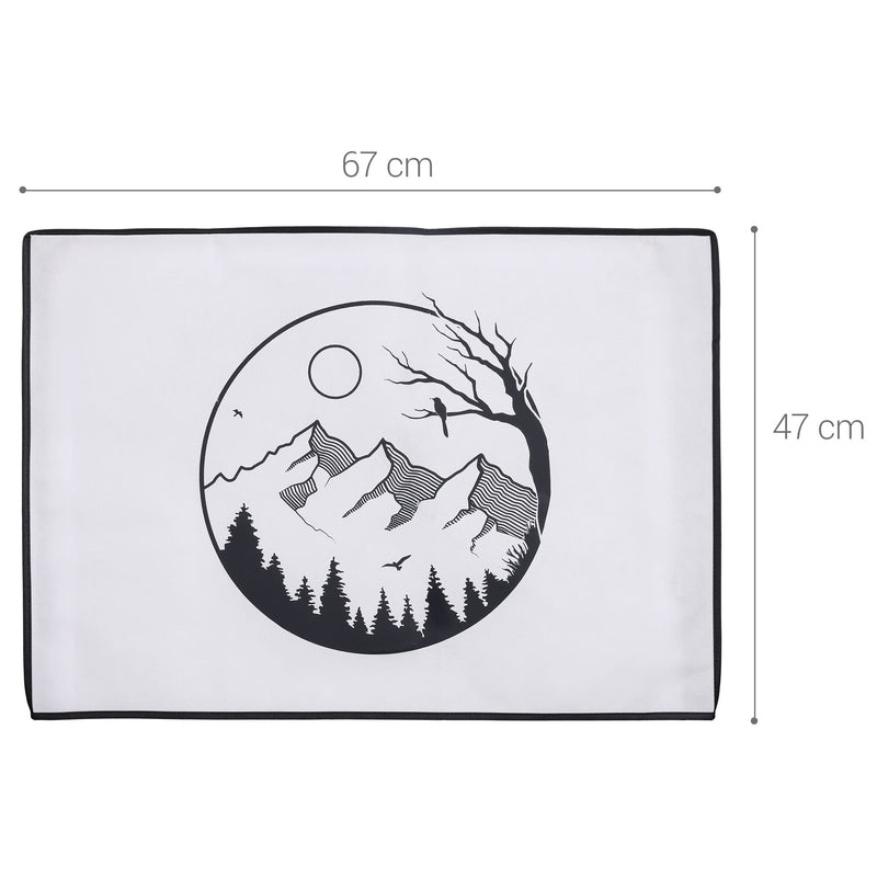kwmobile Computer Monitor Cover Compatible with 27-28" Monitor - Relax in Mountains Black/White Relax in mountains 01-02