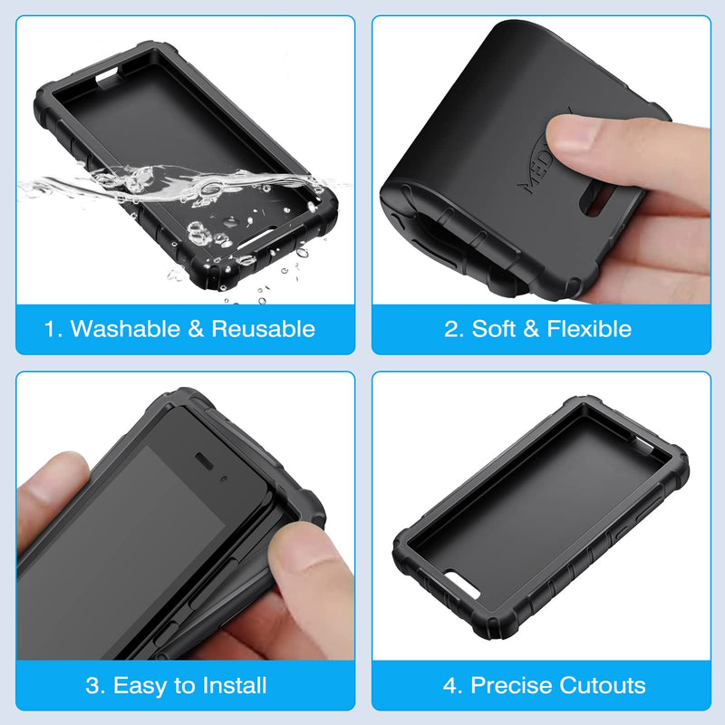 MEDMAX Silicone Case for Omnipod Dash PDM (Personal Diabetes Manager), Lightweight Shockproof Anti Slip Protective Cover Soft Gel Skin with Raised Bezel for Omnipod Dash Device (Black) Black